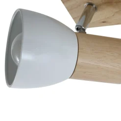 Gang|Loftlamper ^ Lindby loftlampe Thorin, 27 cm, 2 lyskilder, hvid, træ, E14