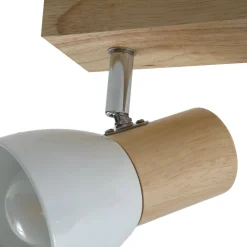 Gang|Loftlamper ^ Lindby loftlampe Thorin, 27 cm, 2 lyskilder, hvid, træ, E14