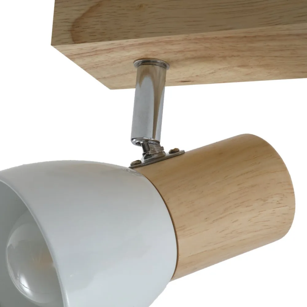 Gang|Loftlamper ^ Lindby loftlampe Thorin, 27 cm, 2 lyskilder, hvid, træ, E14