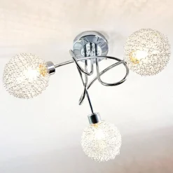 Lindby Loftlamper > loftlampe Ticino, Ø 40 cm, krom, glas, metal