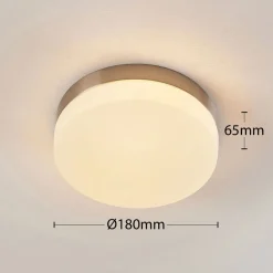 Lindby Loftlamper > loftlampe til badeværelset Amilia, Ø 18 cm, E27, nikkel, glas
