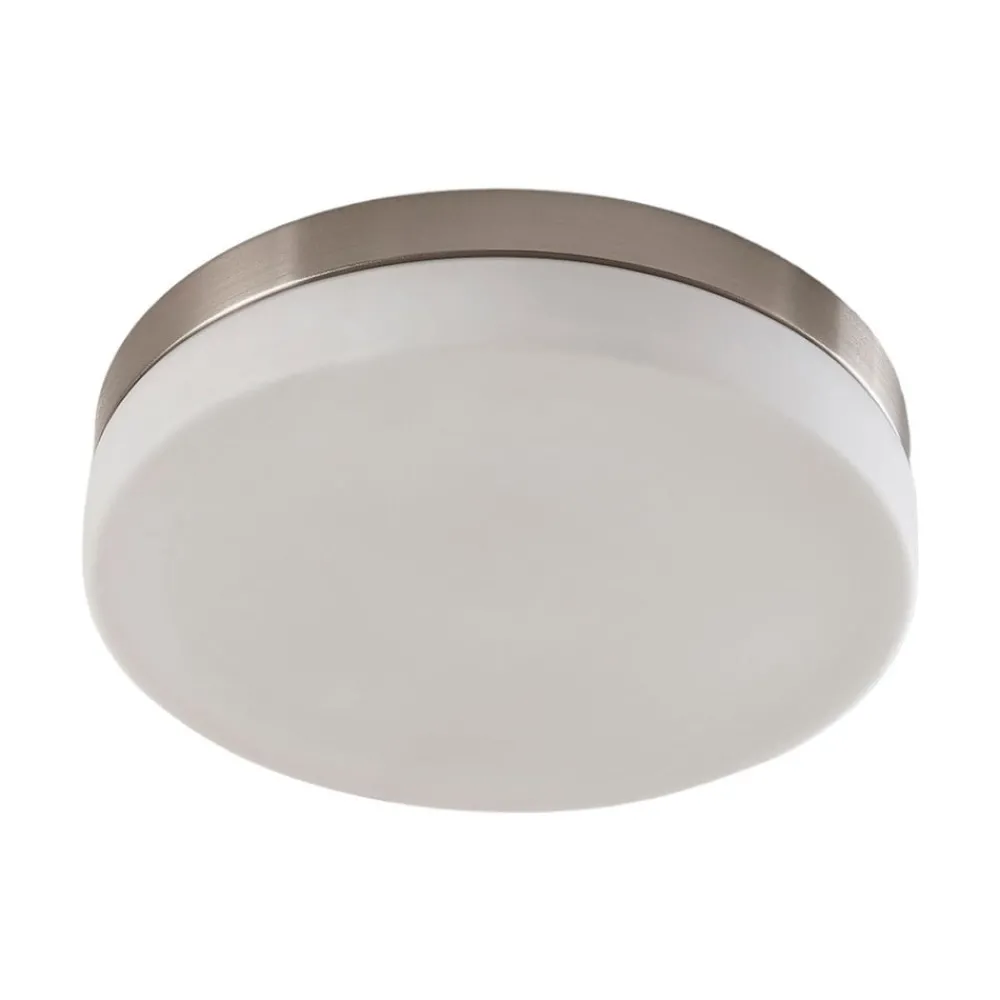 Lindby Loftlamper > loftlampe til badeværelset Amilia, Ø 30 cm, E27, nikkel, glas