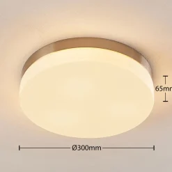 Lindby Loftlamper > loftlampe til badeværelset Amilia, Ø 30 cm, E27, nikkel, glas
