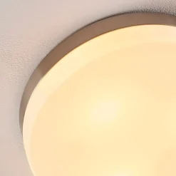 Lindby Loftlamper > loftlampe til badeværelset Amilia, Ø 30 cm, E27, nikkel, glas