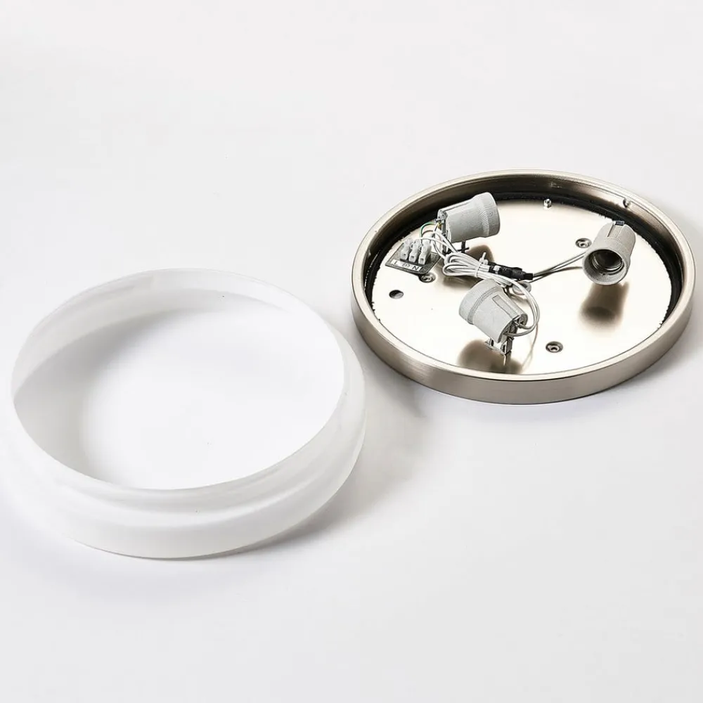 Lindby Loftlamper > loftlampe til badeværelset Amilia, Ø 30 cm, E27, nikkel, glas