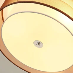 Lindby Gang|Loftlamper > loftlampe Tobia, brun, tekstil, Ø 50 cm, E27