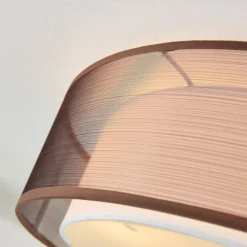 Lindby Gang|Loftlamper > loftlampe Tobia, brun, tekstil, Ø 50 cm, E27