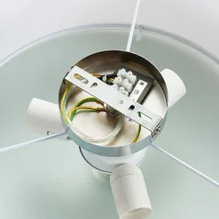 Lindby Gang|Loftlamper > loftlampe Tobia, brun, tekstil, Ø 50 cm, E27