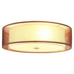 Lindby Gang|Loftlamper > loftlampe Tobia, brun, tekstil, Ø 50 cm, E27