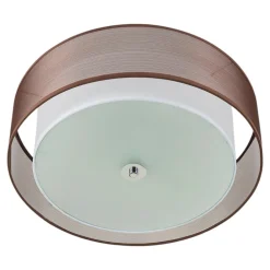 Lindby Gang|Loftlamper > loftlampe Tobia, brun, tekstil, Ø 50 cm, E27