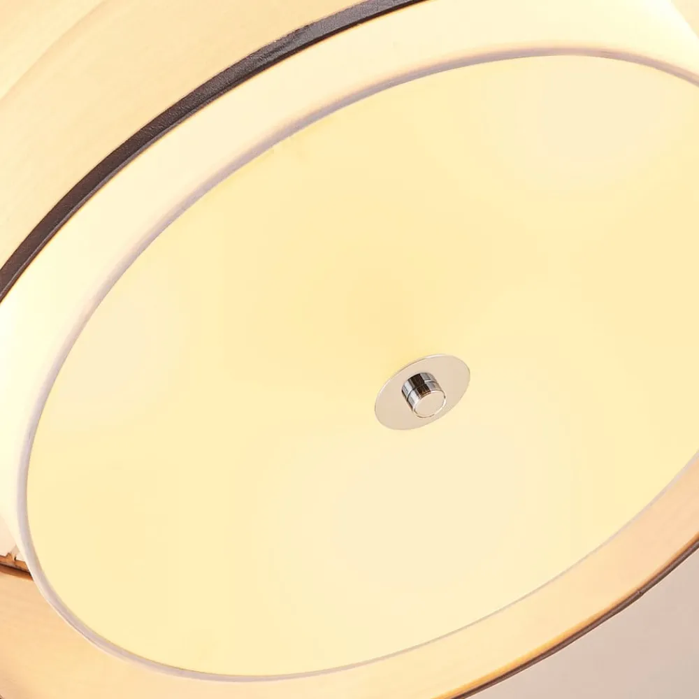 Lindby Loftlamper > loftlampe Tobia, grå, tekstil, Ø 50 cm, E27