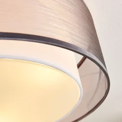 Lindby Loftlamper > loftlampe Tobia, grå, tekstil, Ø 50 cm, E27