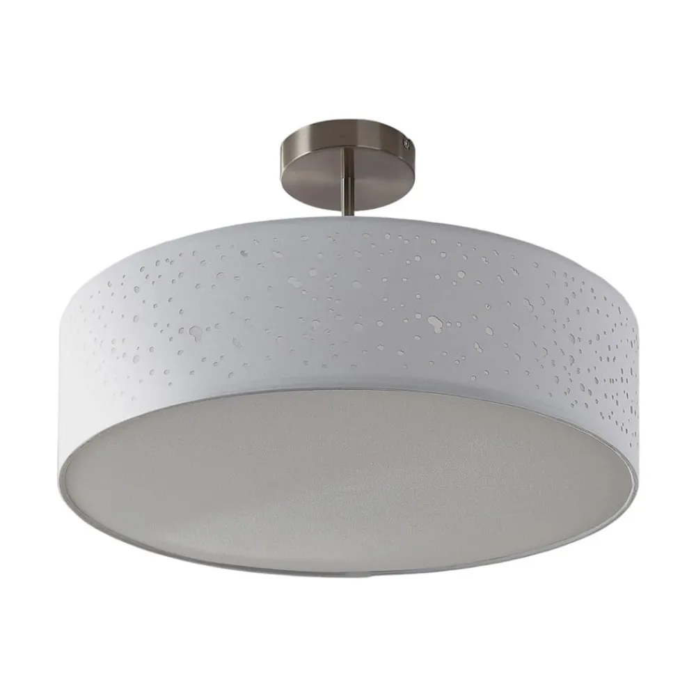 Lindby Gang|Loftlamper > loftlampe Umma, afstand, hvid, stof, Ø 50 cm, E27