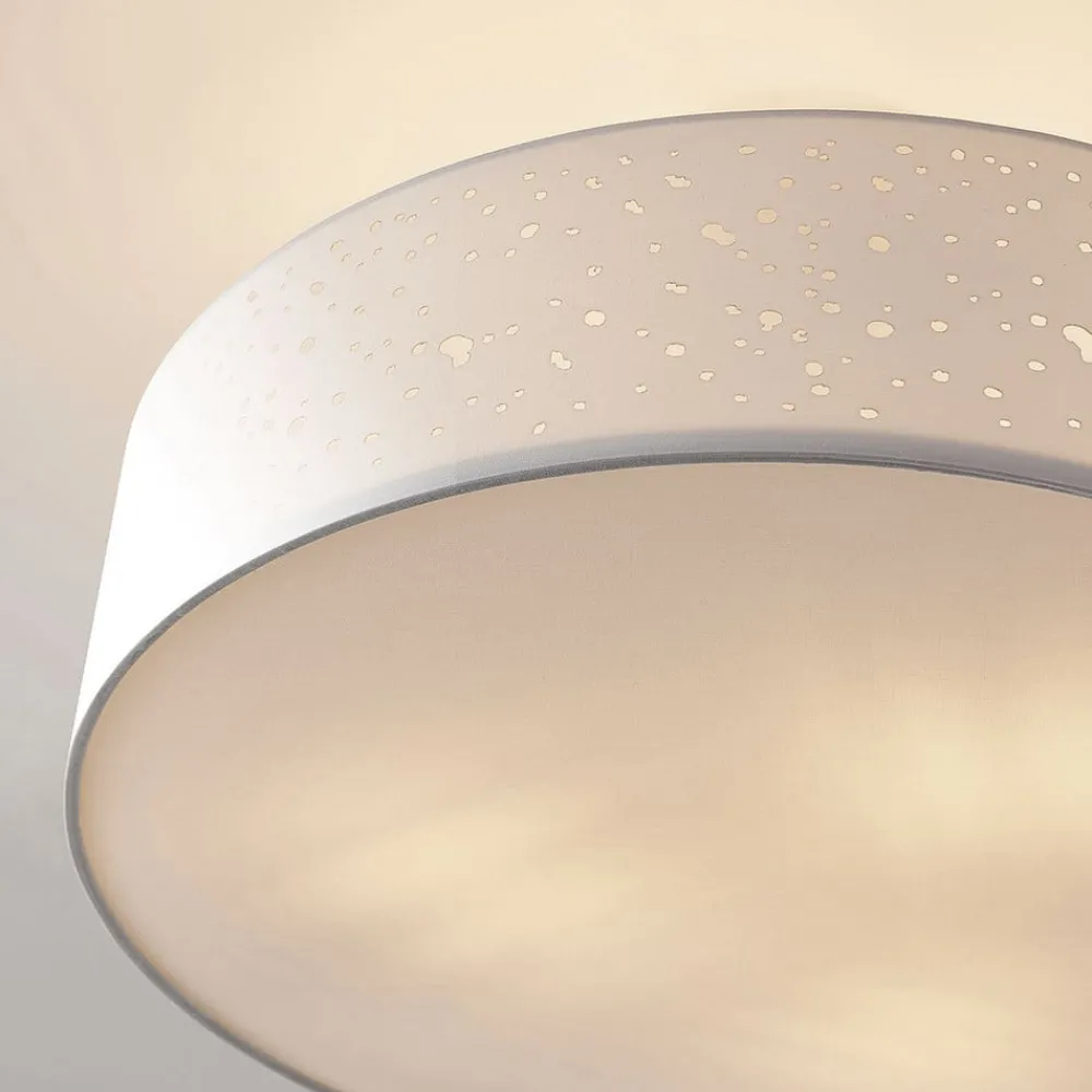 Lindby Gang|Loftlamper > loftlampe Umma, afstand, hvid, stof, Ø 50 cm, E27
