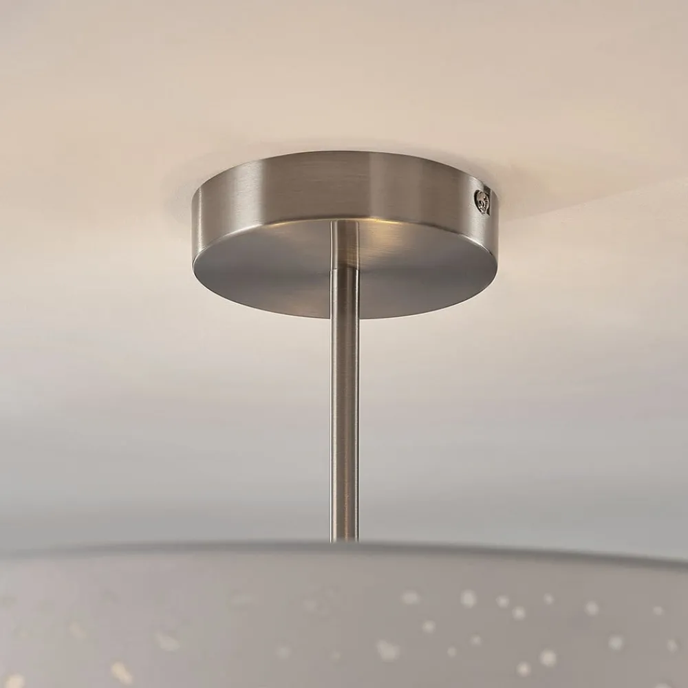 Lindby Gang|Loftlamper > loftlampe Umma, afstand, hvid, stof, Ø 50 cm, E27