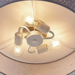 Lindby Loftlamper|Loftlamper > loftlampe Umma, grå, stof, Ø 50 cm, E27
