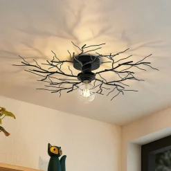 Lindby Gang|Loftlamper > loftlampe Vetki, Ø 60 cm, sort, 1 lyskilde, metal