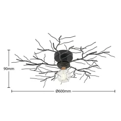 Lindby Gang|Loftlamper > loftlampe Vetki, Ø 60 cm, sort, 1 lyskilde, metal