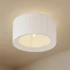 Loftlamper|Loftlamper ^ Lindby loftlampe Virelle, hvid, tekstil, Ø 40 cm, E27