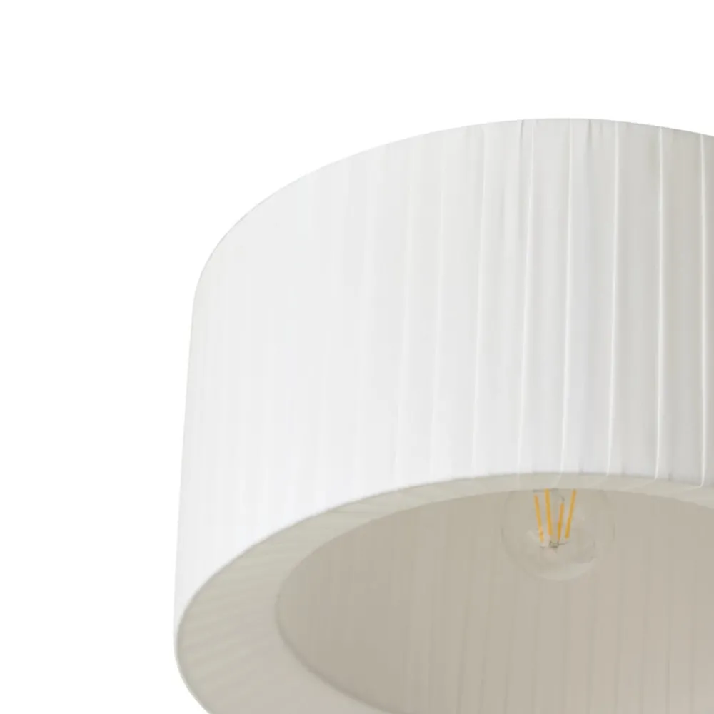 Loftlamper|Loftlamper ^ Lindby loftlampe Virelle, hvid, tekstil, Ø 40 cm, E27