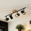 Loftlamper|Loftlamper ^ Lindby loftlampe Xiomara, 4 lyskilder, 68 cm lang, træ