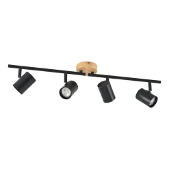 Loftlamper|Loftlamper ^ Lindby loftlampe Xiomara, 4 lyskilder, 68 cm lang, træ
