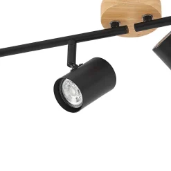 Loftlamper|Loftlamper ^ Lindby loftlampe Xiomara, 4 lyskilder, 68 cm lang, træ