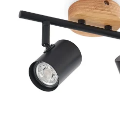Loftlamper|Spotlights ^ Lindby loftlampe Xiomara, 2 lyskilder, 27 cm lang, træ