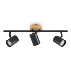 Gang|Loftlamper ^ Lindby loftlampe Xiomara, 3 lyskilder, 68 cm lang, træ