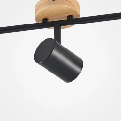Gang|Loftlamper ^ Lindby loftlampe Xiomara, 3 lyskilder, 68 cm lang, træ