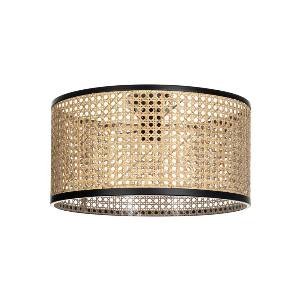 Lindby Gang|Loftlamper > Loftlampe Yaelle, Ø 40 cm, Rattan, sort, E27