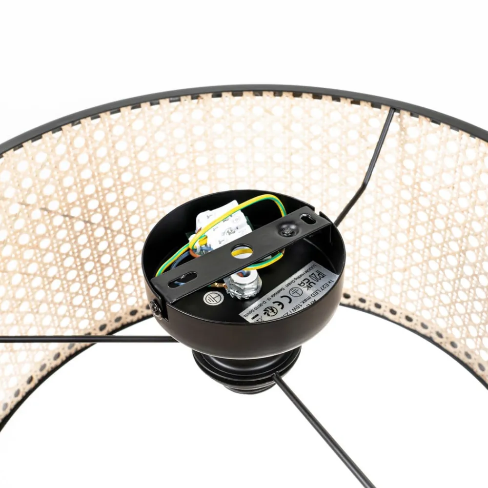 Lindby Gang|Loftlamper > Loftlampe Yaelle, Ø 40 cm, Rattan, sort, E27