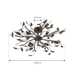 Lindby Loftlamper|Pendellamper > loftlampe Yos, 8 lyskilder, 85 cm, sort-guld, E14