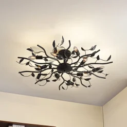 Lindby Loftlamper|Loftlamper > loftlampe Yos, 10 lyskilder, 95 cm, sort-guld, E14