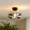 Lindby Gang|Loftlamper > loftlampe Zehra, Ø 28 cm, røgfarvet grå, glas