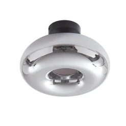 Lindby Gang|Loftlamper > loftlampe Zehra, Ø 28 cm, røgfarvet grå, glas