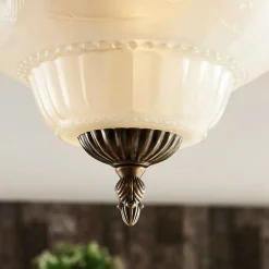 Loftlamper ^ Lindby loftslampe Anni, ætset glasskærm