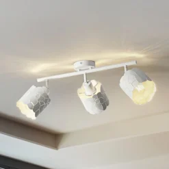 Lindby Spotlights > loftslampe Aralena, hvid, 3 lyskilder, længde 70,5 cm
