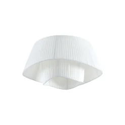 Lindby Loftlamper > loftslampe Eryndor, hvid, tekstil, Ø 47 cm, E27