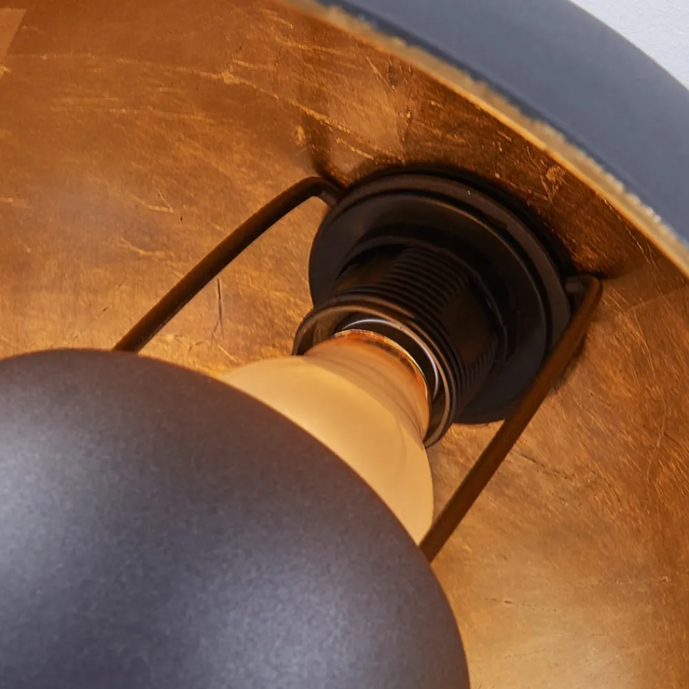 Loftlamper|Loftlamper ^ Lindby loftslampe Lya, Ø 31 cm, sort-guld, metal, E27