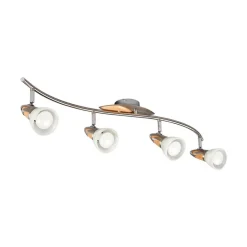 Lindby Loftlamper|Loftlamper > loftslampe Marena, 4-lys, glas, træ, 83 cm lang