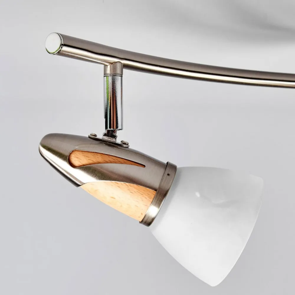 Lindby Loftlamper|Loftlamper > loftslampe Marena, 4-lys, glas, træ, 83 cm lang
