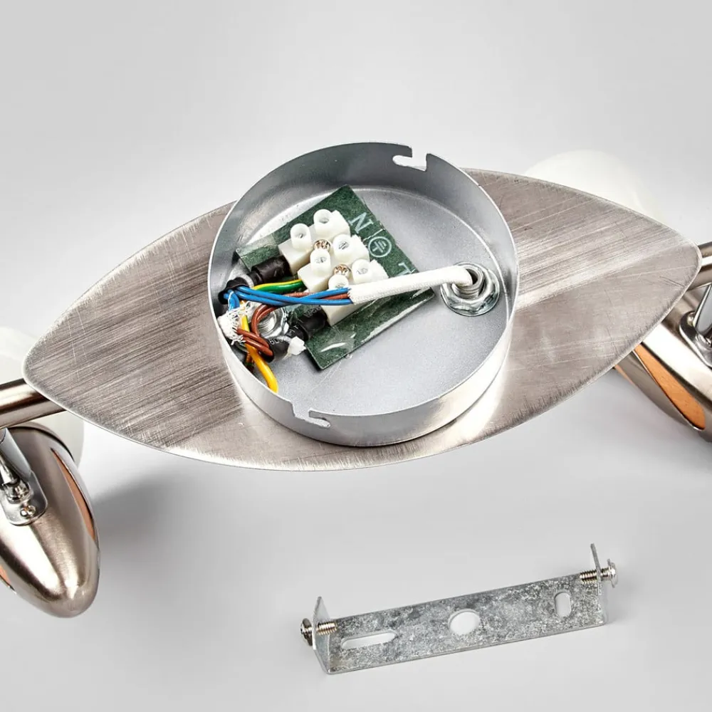 Lindby Loftlamper|Loftlamper > loftslampe Marena, 4-lys, glas, træ, 83 cm lang