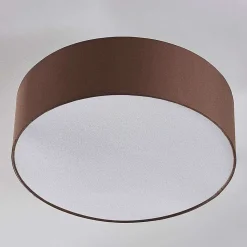 Lindby Gang|Loftlamper > loftslampe Sebatin, Ø 40 cm, lysebrun, stof, E27