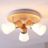 Gang|Loftlamper ^ Lindby loftslampe Vivica, Ø 26 cm, krom/træ, 3 lyskilder