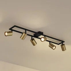 Lindby Gang|Loftlamper > loftspot Bravius, messing, 6 lyskilder, jern