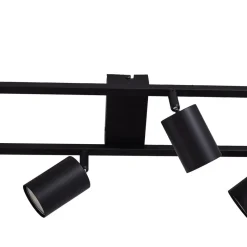Loftlamper|Spotlights ^ Lindby loftspot Bravius, sort, 6 lyskilder, jern