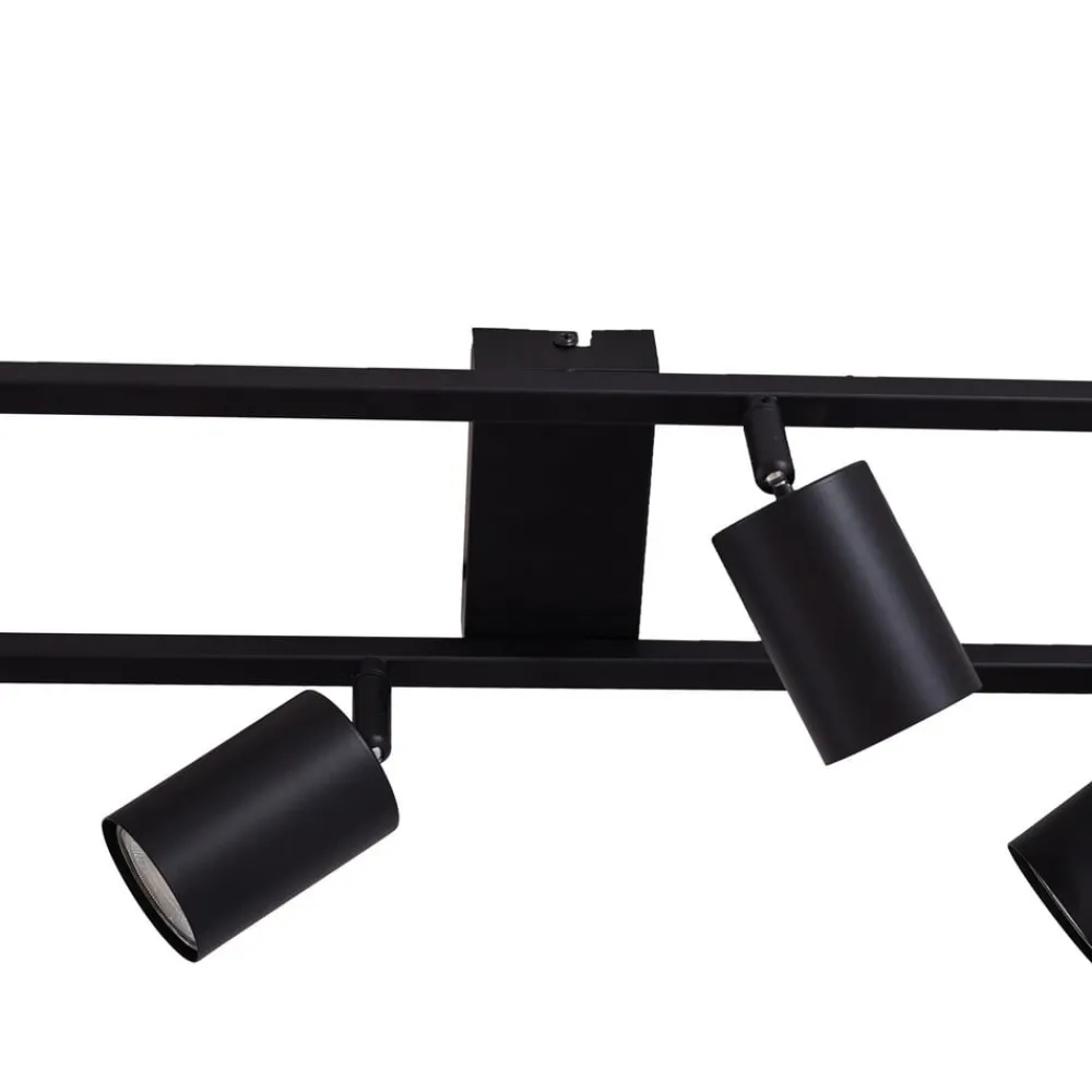 Loftlamper|Spotlights ^ Lindby loftspot Bravius, sort, 6 lyskilder, jern