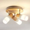 Loftlamper|Pendellamper ^ Lindby loftspot Christoph, 20 cm, 3 lyskilder, træ, rondel
