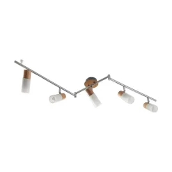 Lindby Loftlamper|Loftlamper > loftspot Christoph, 130 cm, 4 lyskilder, træ, glas